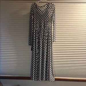 Checkered Black and White Dress